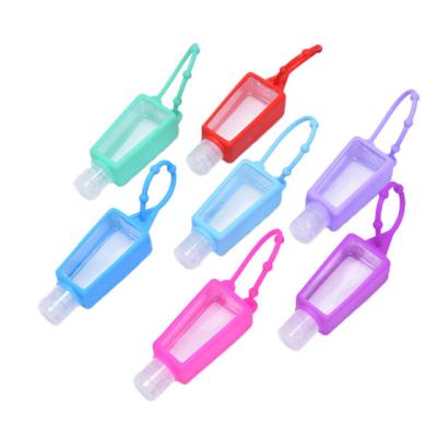 China Hanger Design Leak Make Liquid Soap Refillable Lotion Containers Travel Bottle Empty Hand Sanitizer Holder With Resistant Silicone Case for sale