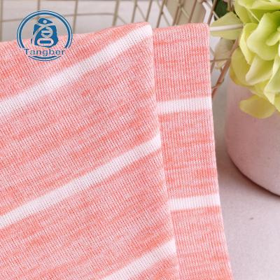 China Large textile yarn stripe tc dyed polyester cotton antistatic sweater knit soft hacci fabric for sale