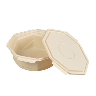 China Disposable Eco-friendly Biodegradable Disposable Cornstarch Meat Dish Fruit Food Tray With Cover for sale