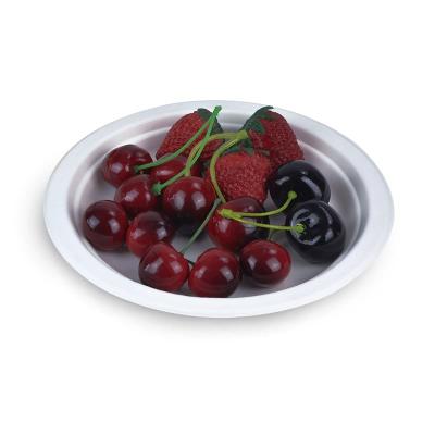 China Eco-Friendly Biodegradable Disposable Mold Disposable Sugarcane Cake Pulp Paper Bagasse Food Fruit Tray Round Tableware For Wedding Party for sale