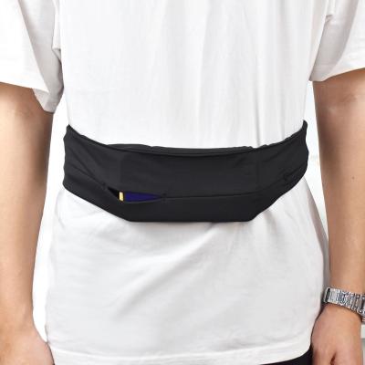 China New Design Anti-theft Waist Adjustable Running Package Slim Expandable Pocket Belt Fitness Activities Zip Pockets Flip Waist Belt for sale