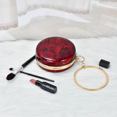 China Fashion Travel Mini Round Cosmetic Bags and Case Makeup Round Cylinder Bag Zipper Handle Pouch Organizer for sale