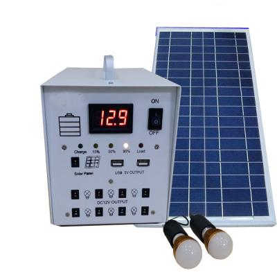 China Home Solar Power System 30w Solar Panel System 12V/5V For LED Bulbs for sale