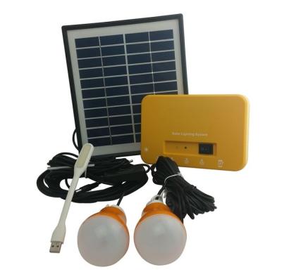 China Portable 4W Solar Panel Power Bank Battery Home Installation Kit, Home Camping LED Lights for sale