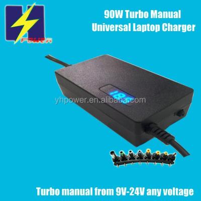 China Universal 90W Notebook Laptop Adapter with Manual 9V-24V Turbo LED Output for PSP, LCD, CCTV for sale