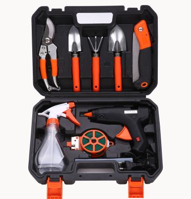 China Family Gift Set Hardware Toolbox Gardening Garden and Gardening Tool Combination Set Electric Glue Gun Set Garden Flowering Tool for sale