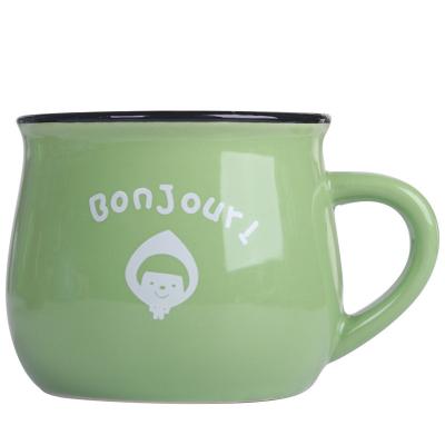 China Viable Color Luster Colorful Ceramic Breakfast Mugs Customizable Cute Style To Couple Ceramic Coffee Mugs for sale