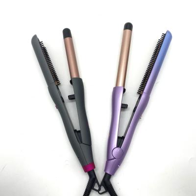 China Iron 9mm Rubber Tourmaline Curling Iron 9mm Fast Warm Up Ceramic Hair Straightener Feel 3in1Hair-Anti Scald Hair Curler For Straightening And Curling, 5Temp Setting for sale