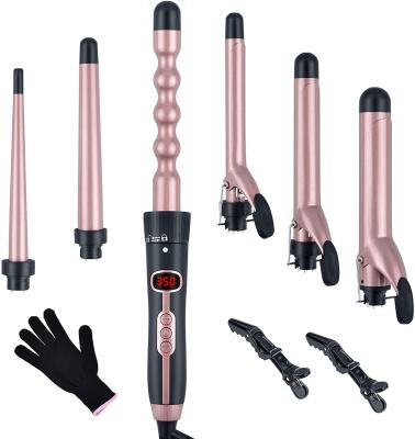 China 2021 Adjustable Heat Settings 6 in1 Hair Curler PTC Heater Curling Iron Hair Roller Curlers Fast Hair Styling Tool Kit with Clip for sale