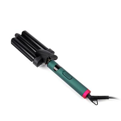 China Adjustable Heat Settings 22mm 3 Barrel Curling Iron Magic Wand LCD Digital Display Hair Curling Iron Hair Curler for sale