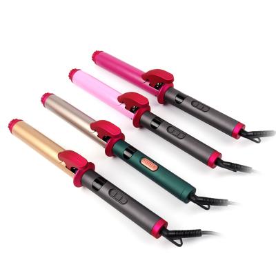 China Adjustable Heat Settings New Arrivals Wholesale LCD Display Hair Salon Tools Electric Curling Iron With Clip Hair Curler for sale