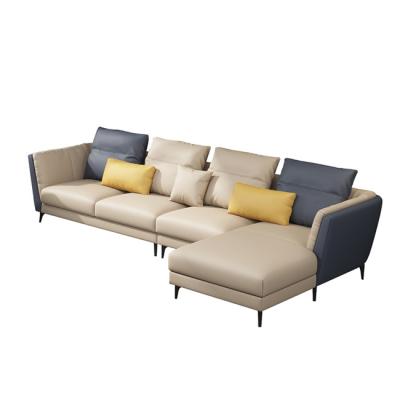 China Comfortable Modern Leather Living Room Light Style Sofa Living Room Sofa Suite Luxury Segmented Custom Furniture for sale