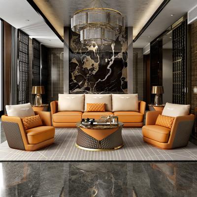 China Comfortable Designer Modern Light Luxury Living Room Sofa Set Home Furniture Italian Leather Trio for sale