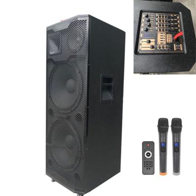 China Dual 15inch 1000W Power DJ PA Stage Speaker System 2.0 Outdoor Activities Active Wood Speaker VOC Large for sale