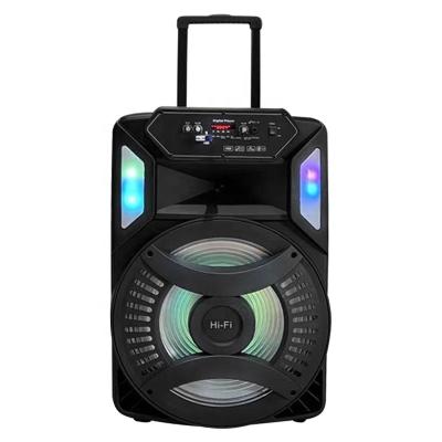 China Wireless Charger For Mobile Phone Trolley Speaker Rechargeable 8 Inch Woofer Party Karaoke Trolley Speaker With LED Light for sale