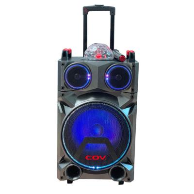 China Wireless Rechargeable VOC Trolley BT5.0 Speaker With LED Light Sound Hardware Speaker PA Speaker System for sale