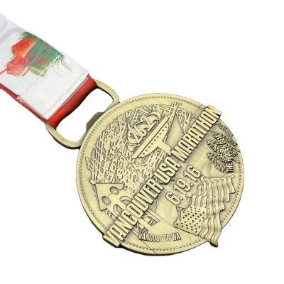 China Custom Running Medal Sport Metal Running Medal Europe 3D Gold Metal Medal Award Basketball Football Soccer Dance Judo Taekwondo Karate Marathon Medal for sale