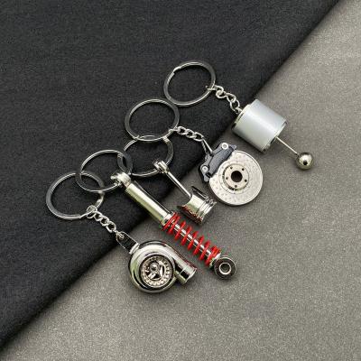 China Gift Simulated Key Chain Ring Keyfob Spinning Turbine Refitting Metal Model Pendant Promotion Car Turbo Model Key Chain portachiavi Auto Parts for sale