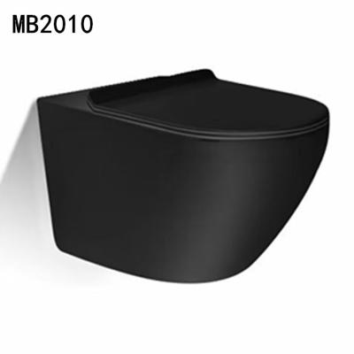 China Hidden Cistern Ceramic Colors Rimless Wall Hung Toilet Bowl Bathroom Matte Black Wall Hung Toilet Bidet for sale