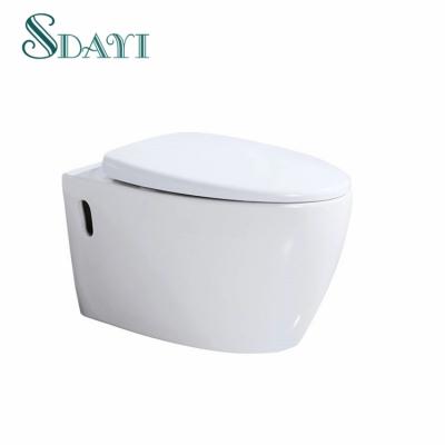 China Double-Flow Ceramic Round Wall Hung Toilet Bathroom Luxury Wall Hung Toilet Fixing Kit for sale