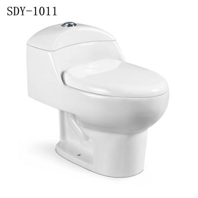 China Double-Flow Sanitary Ware Ceramic WC Toilet Bowl Siphonic One Piece Bathroom Potty Toilet with Cheap Price for sale