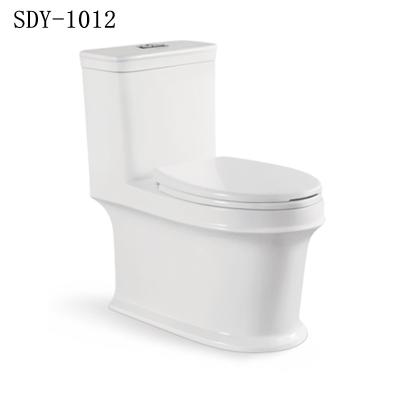 China Double-Flow Ceramic WC Siphonic Toilet Bowl With Cheap Bathroom S Trap Nano Luster One Piece Bathroom Price Girl Chinese Go To The Toilet for sale