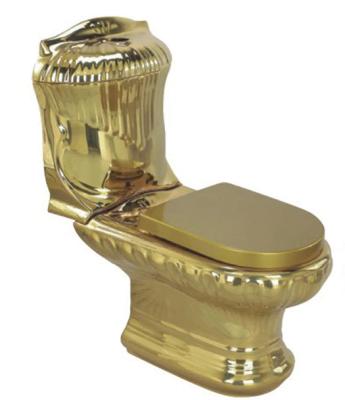 China Double-flow Ali Baba Gold Toilet Bidet Basin Color Ceramic Toilet Set for sale