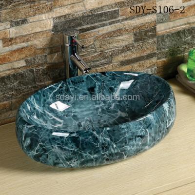 China Contemporary Hot Selling Color Wash Basin Bathroom Stone Ceramic Marble Basin with Cheap Price in Indian for sale