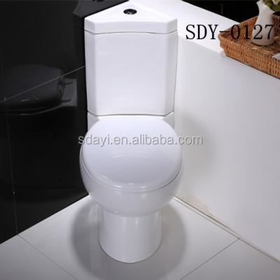 China Double-Flow Sanitary Ware Sanitary Ceramic Washdown WC Lavatory Two-Piece Bowl Corner Portable Toilet for sale