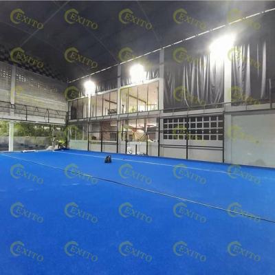 China Durable EXITO Customize Panoramic Color CE 12mm Tempered Glass Padel Tennis Court for sale