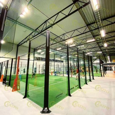 China Brand New High Quality And Customizable EXITO Outdoor/Indoor Padel Tennis Court With Full Glass Artificial Grass for sale