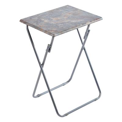 China Foldable Factory Folding Table Steel Frame Table Leg Camping Outdoor Portable Wooden Desktop Picnic Table for sale