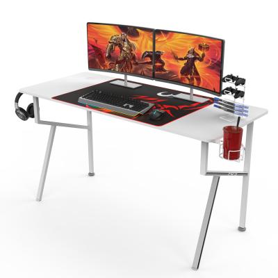 China Other Younger Design Electronic Furniture Competition White Cool K-Shaped Legs With Game Style Gaming PC Desk for sale