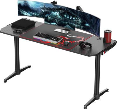 China Other Large Competition Carbon Fiber Texture Top PC Gaming Desk Younger Electronic E-sports Design for sale