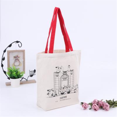 China Custom & Wholesale Durable Natural White Cotton Grocery Fabric Cotton Canvas Tote Bag Shopping For Crafting Decoration for sale