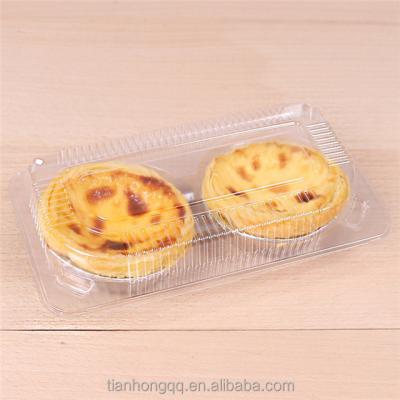 China Food egg tarts transparent box, food packaging, two loaded, can be customized for sale