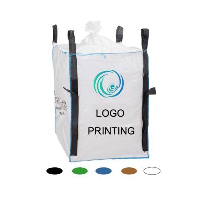 China Breathable 0.5 Ton Big Plastic Bag Packing 4Yard Roof Bag 1000KG Heavy Duty Builders Bag for sale