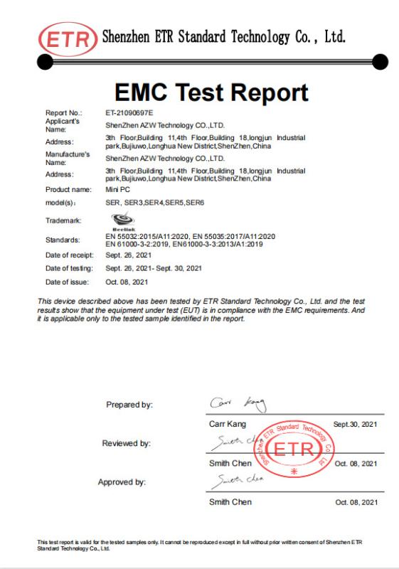 EMC - Shenzhen AZW Technology Co., Ltd.