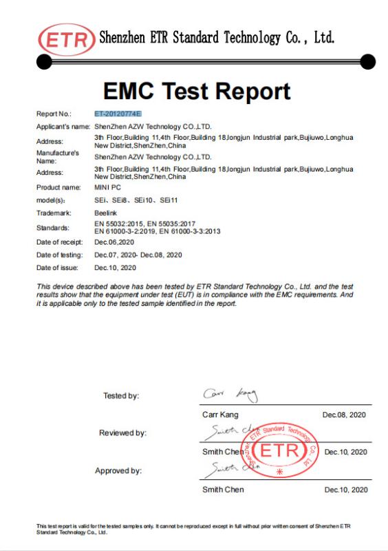 EMC - Shenzhen AZW Technology Co., Ltd.