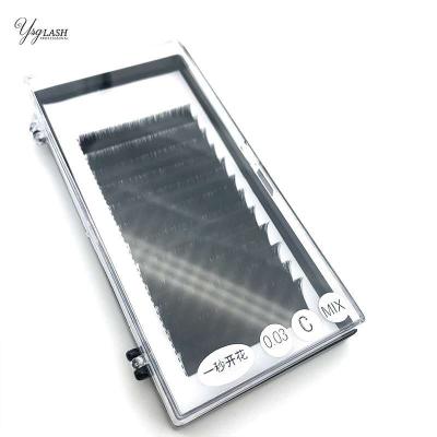 China Easy Fanning Individual Eyelash Extension Classic Easy Fanning Mink Black Color Faux Hand Silk Material Make Fans for sale