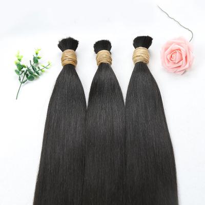 China Hot Selling Natural Black Virgin Color Silky Straight Wave Cuticle Aligned Hair Bulk Hair for sale