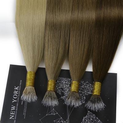 China Silky Straight Wave Ombre /Solid ColorTangle Free No Shedding Cuticle Aligned Raw Nano Virgin Hair Ring Hair Extensions for sale