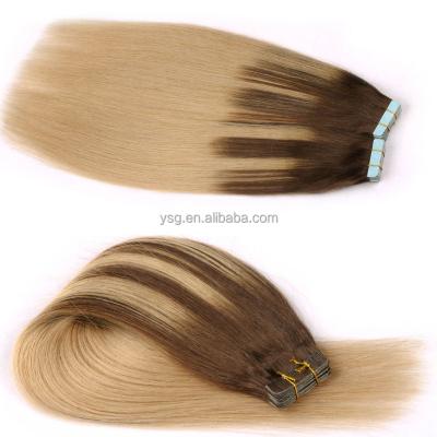 China Mongolian Russian Virgin Remy Hair Extensions Tape Wave 100% Silky Straight Virgin Hair Extension Tape for sale