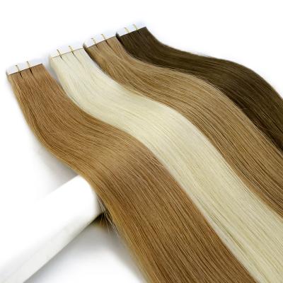 China Silky Straight Wave Tape Human Hair Wavy Extensions For Black Women Cabello Humano for sale