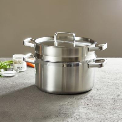 China Sustainable Wholesale Stock Stainless Steel Soup Pot And Food Warmer Steamer for sale