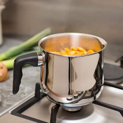 China Sustainable High Quality Heat Resistant Stainless Steel Custom Serving Logo 14cm Deep Casserole With Bakelite Handle for sale