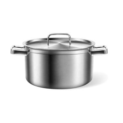 China Factory Price 24cm Stainless Steel Kitchen Soup Non Sustainable Triple Coating Pot With SS Lid For Induction Gas for sale