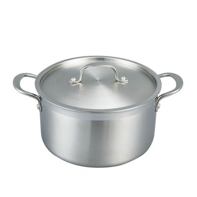 China Wholesale 24cm Triple Sustainable 6L Stainless Steel Stock Soup Pot With SS Cover for sale