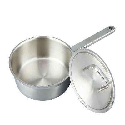 China Sustainable Custom Logo Nordic Style Kitchen Stainless Steel Pan Sets With Handle For Chocolate Wax Melting Candy for sale