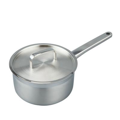 China Viable Custom Logo Stainless Steel Round Heavy Duty Casserole 18cm Lower Milk Sauce Pan for sale